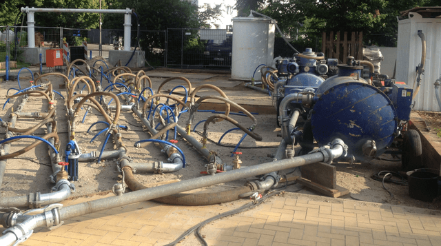 Pumpen- und Leitungssystem am Sanierungsstandort